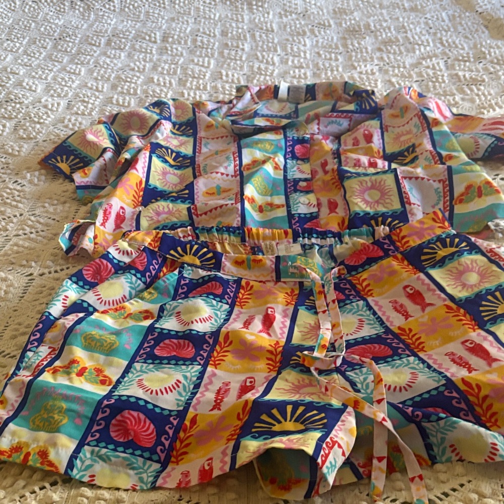 Cynthia Rowley Colorful Patterned Pajama Set